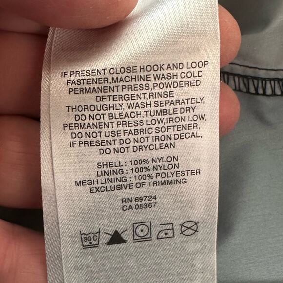 Columbia Windbreaker Gray Black Size Medium Hood Toggle Cinch Waist - Picture 6 of 8